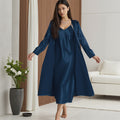 Minglo Women's Satin Long Sleeve Nightgown, Elegant Sleep Dress