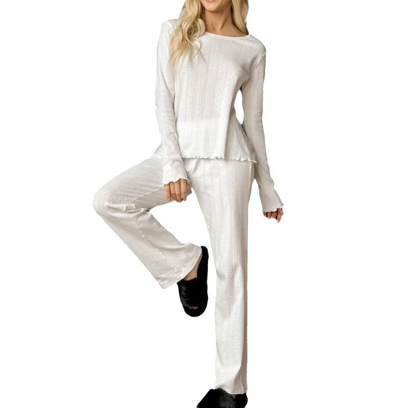 Minglo Women's Long Sleeve Pajama Set, Soft Knit Homewear