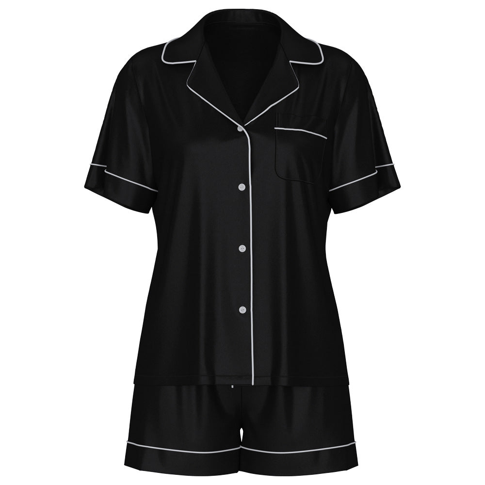 Minglo Women's Silk Pajama Set, Short Sleeve Satin Lounge Wear